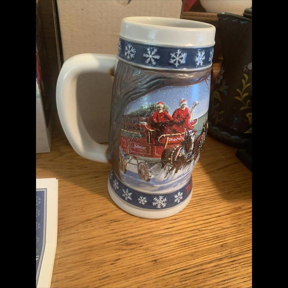 1995 Budweiser Holiday Stein "Lighting the Way Home" New in Original Box Vintage - Picture 4 of 6
